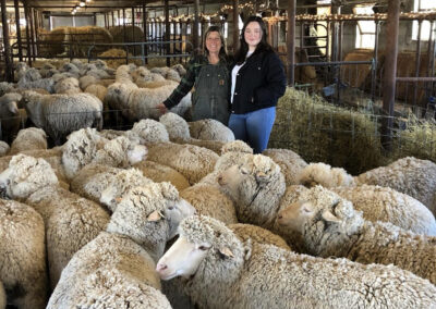 Katya with 30 sheep